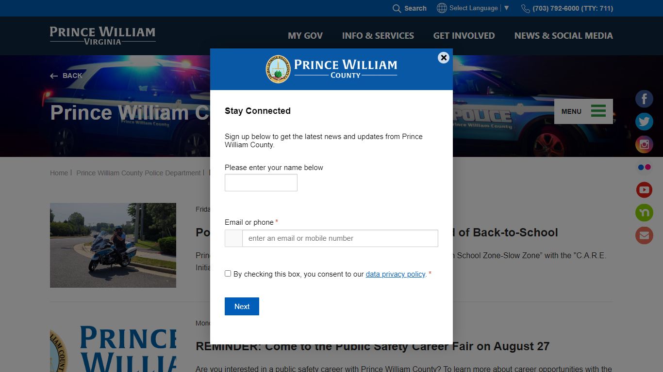 Prince William County Police Department - News